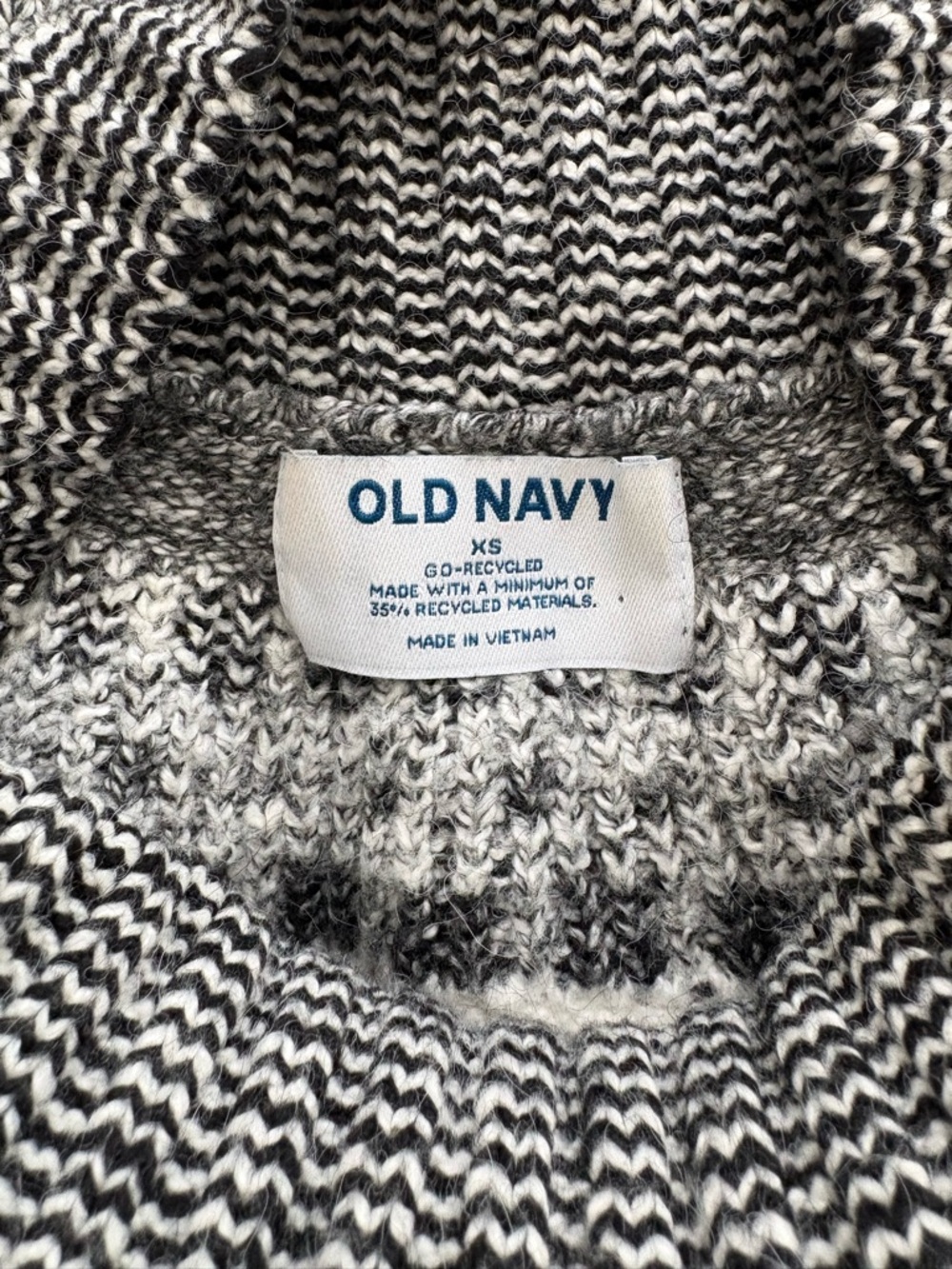 Old Navy Black & White Marled Knit Sweater